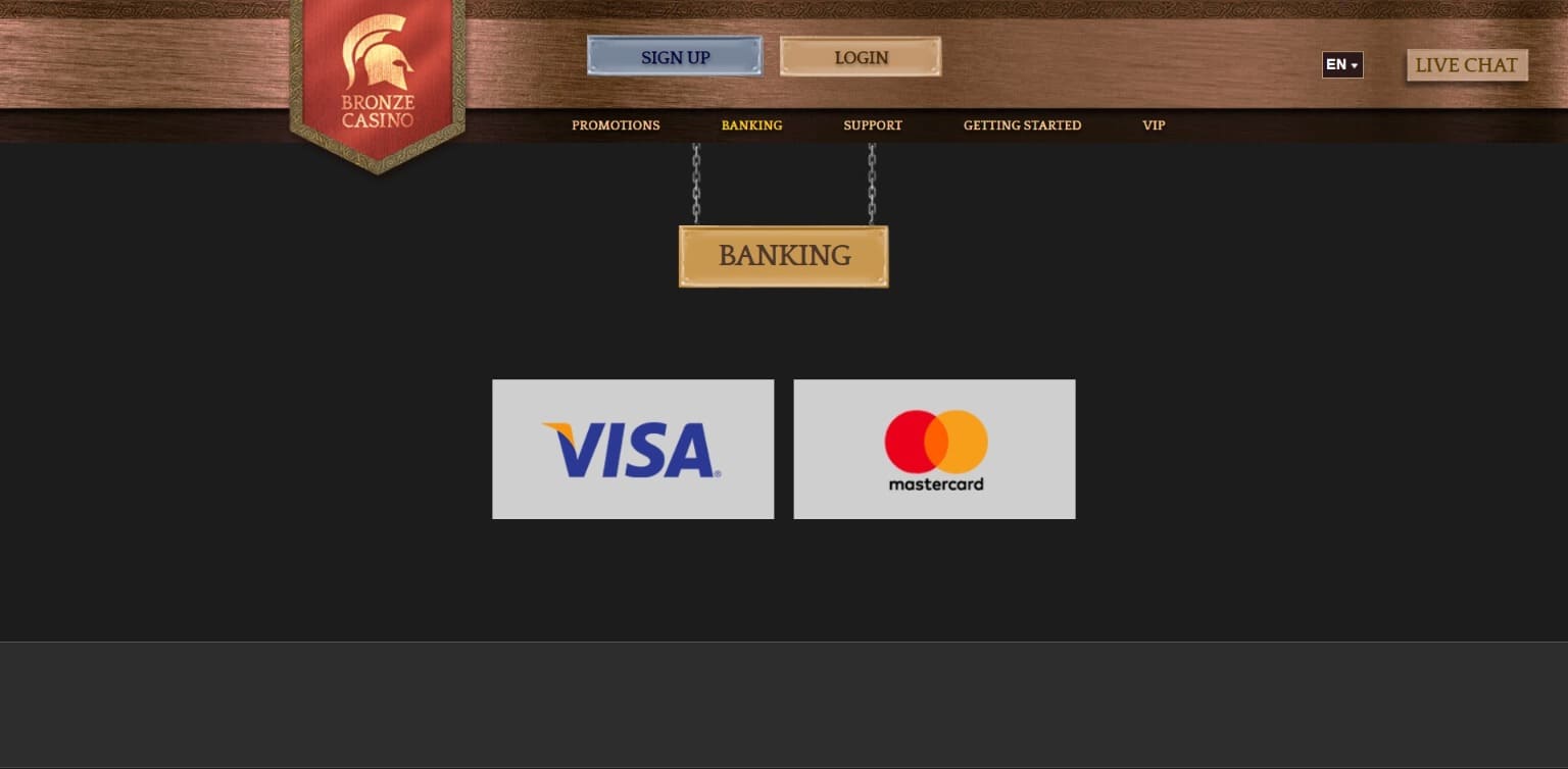 Systèmes de paiement Bronze Casino