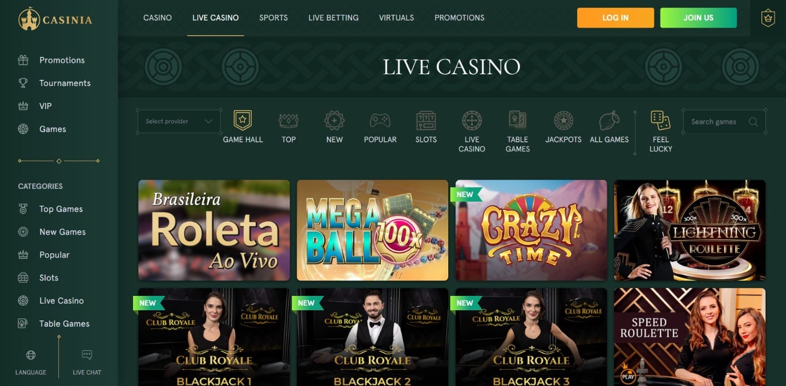 Casino en direct Casinia Casino