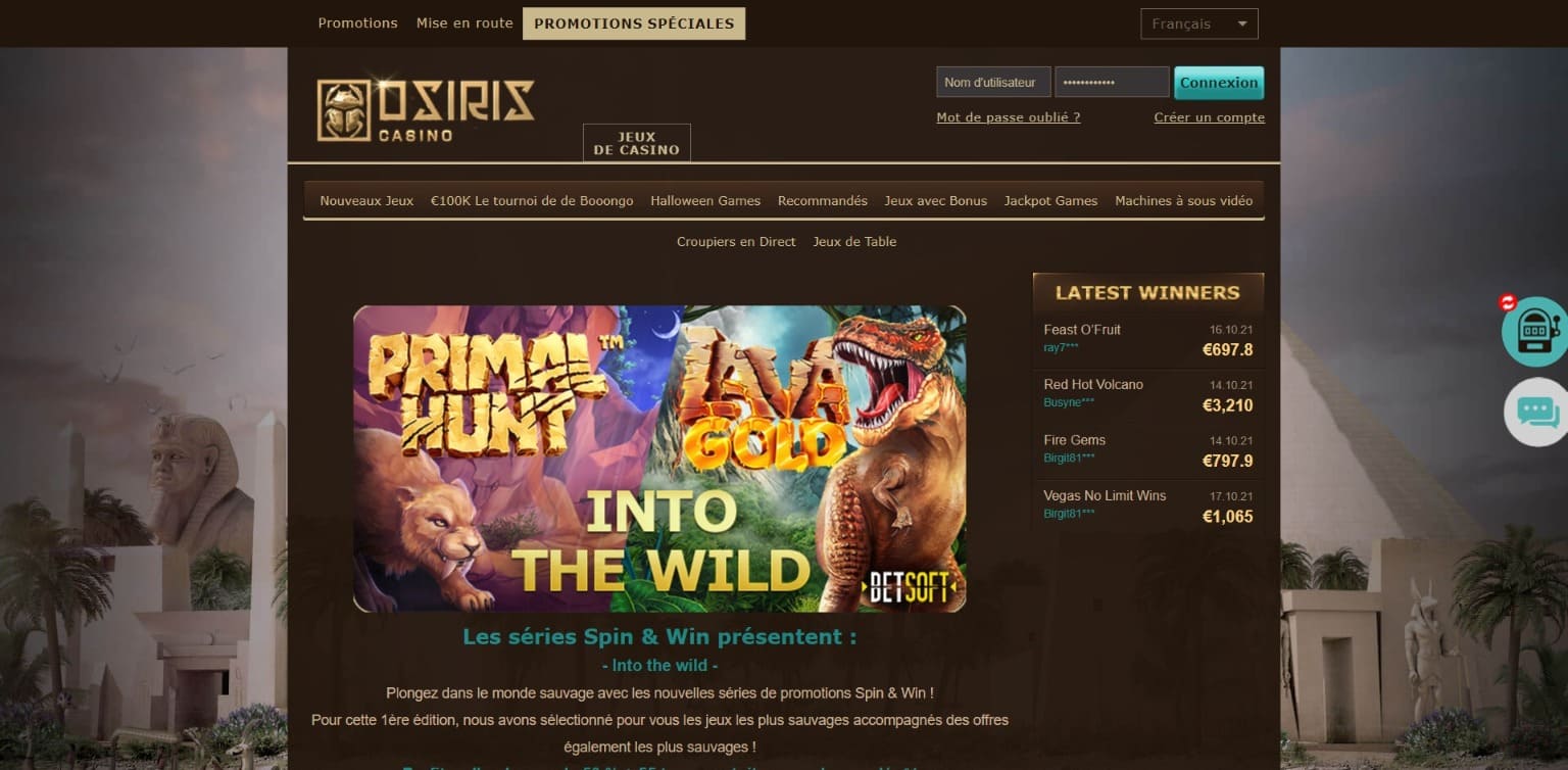 Bonus Osiris Casino