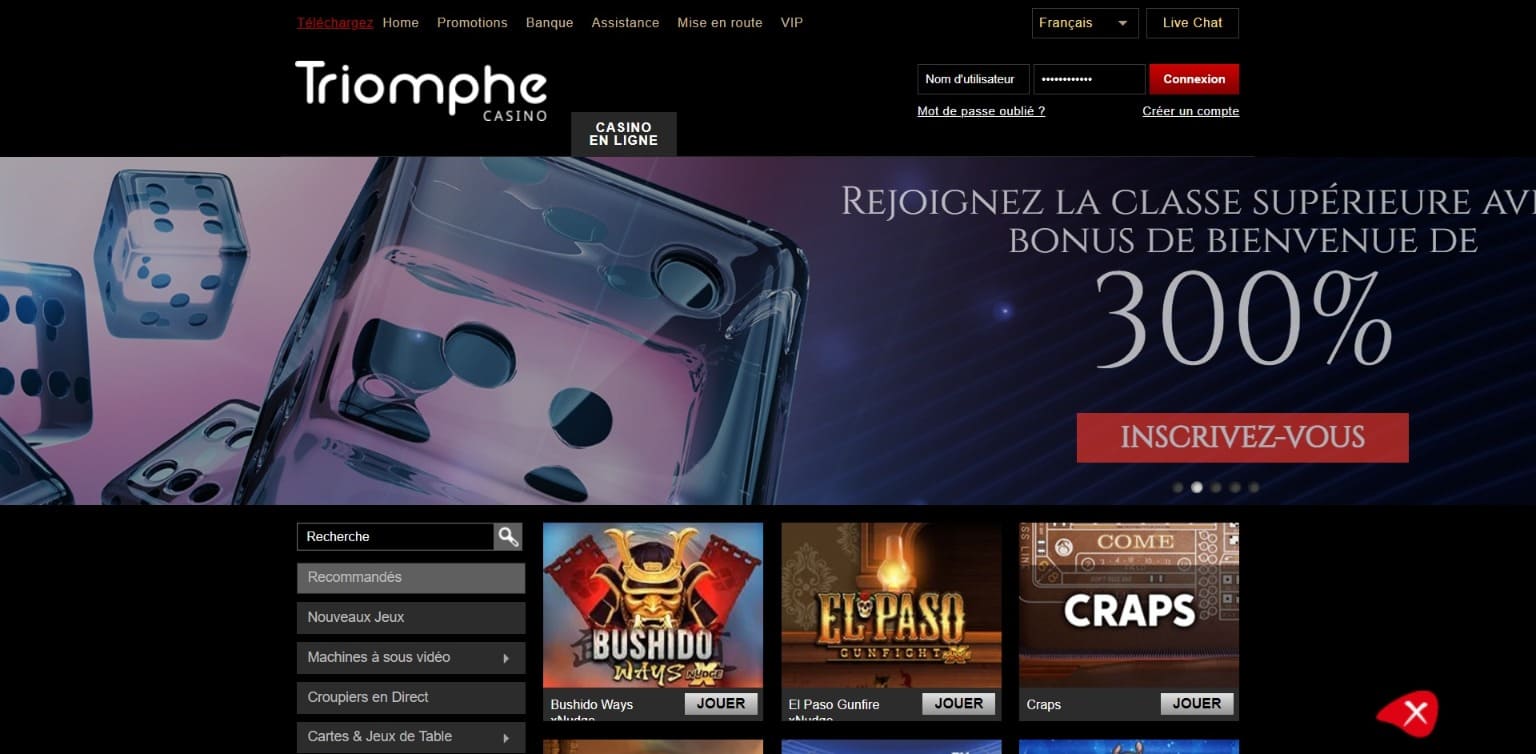 Site officiel Triomphe Casino