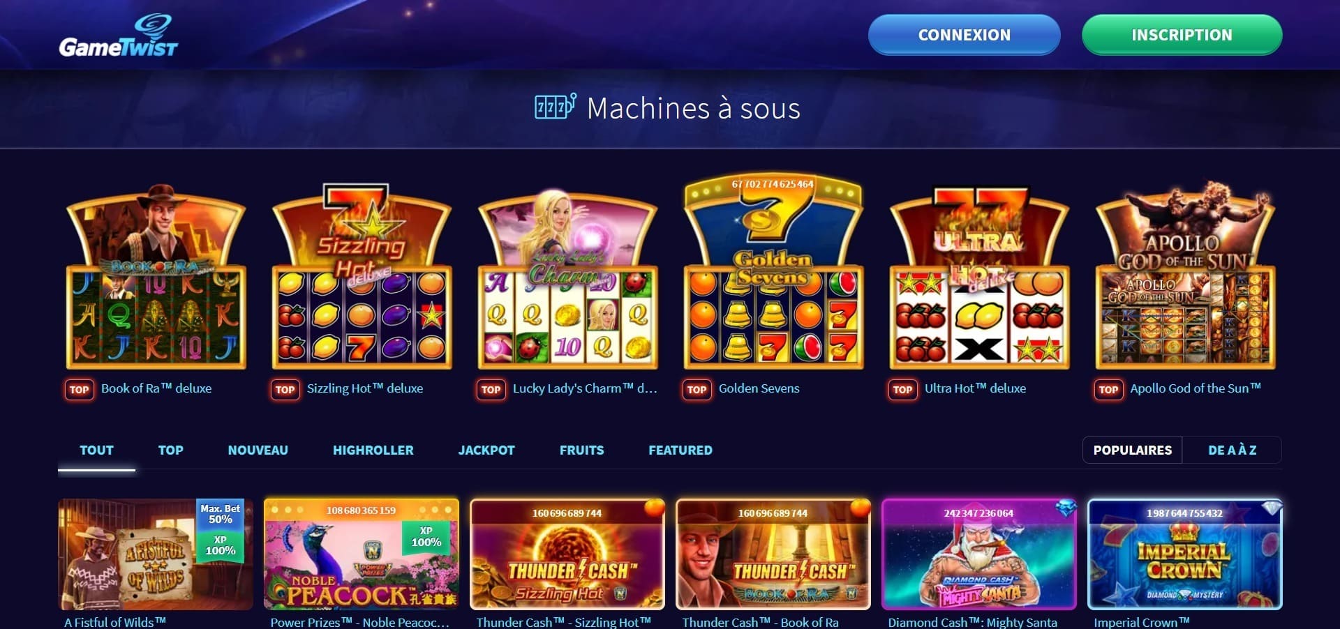 Machines à sous Gametwist Casino