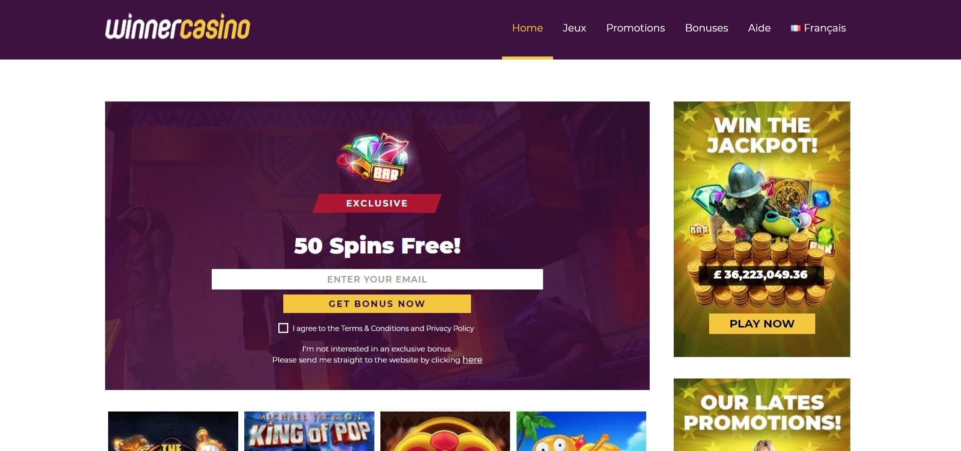Site officiel de Winner Casino