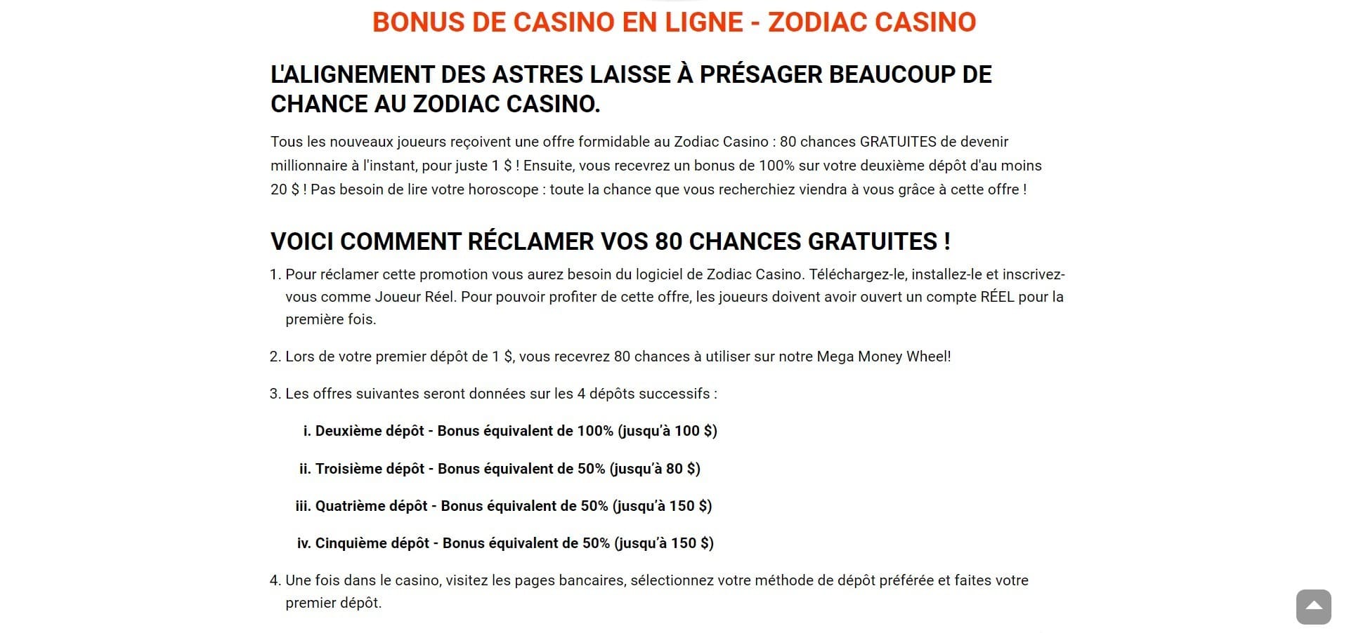 Bonus Zodiac Casino
