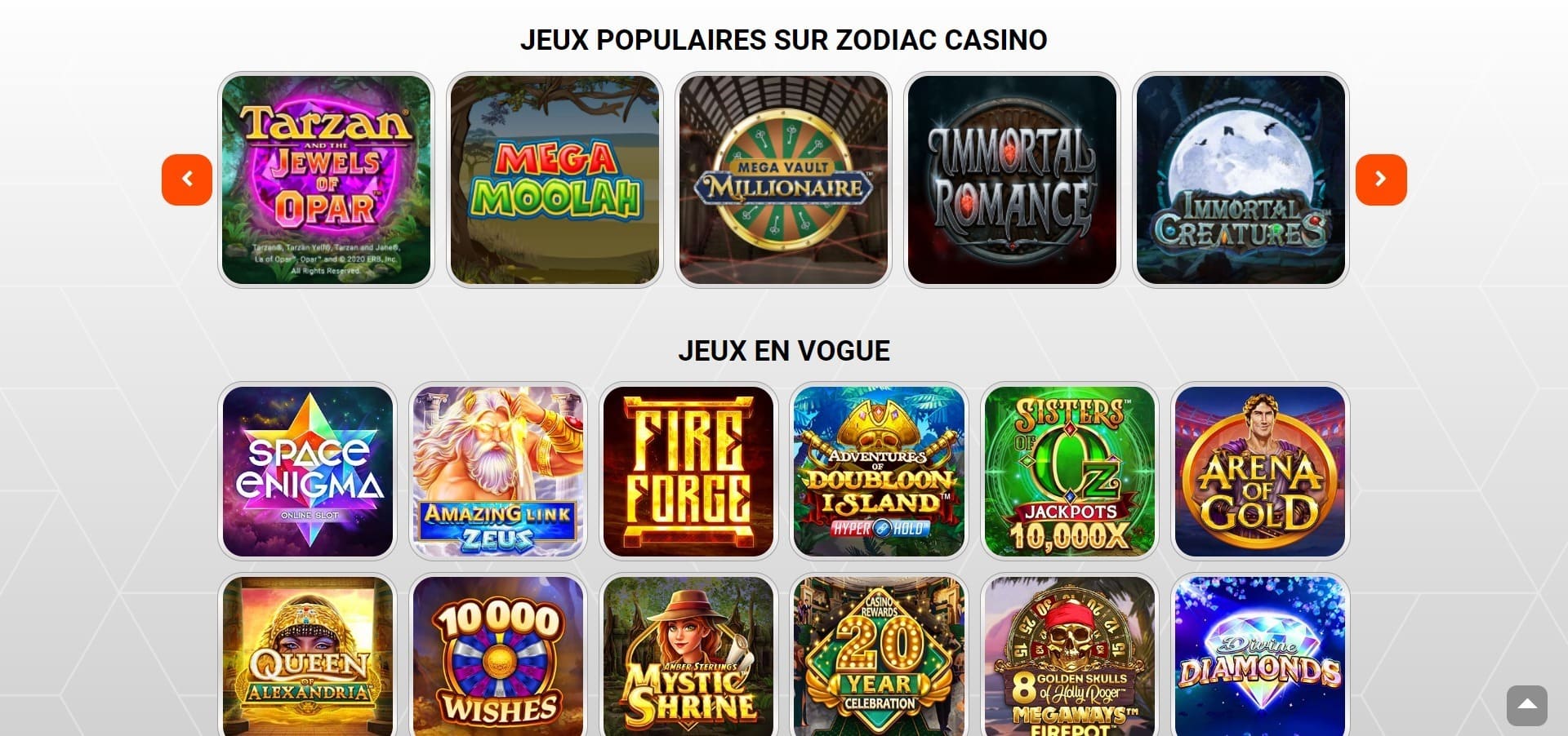 Machines à sous Zodiac Casino