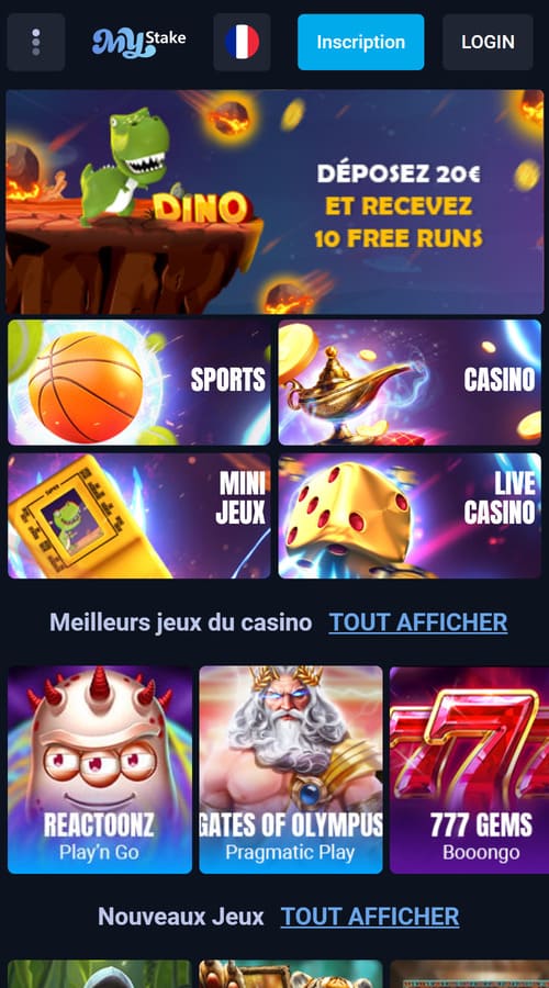 Application mobile Mystake Casino